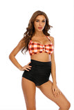 Plaid Halter Tweedelige Badmode