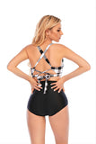 Plaid Halter Tweedelige Badmode