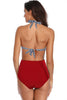 Afbeelding in Gallery-weergave laden, Halter uitgesneden eendelige zwemkleding met hoge taille