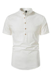 Slim Fit Witte Knopen Zomer Heren Tops