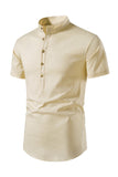 Slim Fit Witte Knopen Zomer Heren Tops