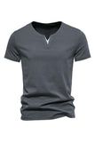 Zwarte V-hals Korte Mouwen Zomer Heren Tops
