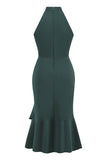 Halter Schede Zwarte Mouwloze Jaren 1960 Jurk