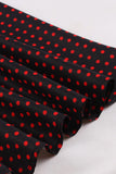 Zwarte Polka Dots 1950s Jurk met Knop