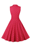 Rode Polka Dots Swing Jaren 1950 Jurk