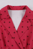 Rode Polka Dots Swing Jaren 1950 Jurk