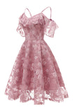A lijn off the shoulder blush kanten jurk