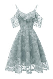 A lijn off the shoulder blush kanten jurk