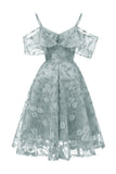 A lijn off the shoulder blush kanten jurk