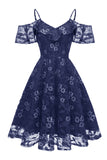 A lijn off the shoulder blush kanten jurk