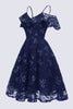 Afbeelding in Gallery-weergave laden, A lijn off the shoulder blush kanten jurk