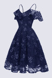 A lijn off the shoulder blush kanten jurk