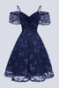 Afbeelding in Gallery-weergave laden, A lijn off the shoulder blush kanten jurk