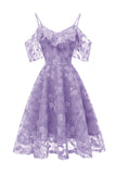A lijn off the shoulder blush kanten jurk