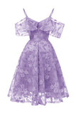 A lijn off the shoulder blush kanten jurk