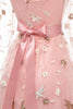 Afbeelding in Gallery-weergave laden, A lijn vierkante hals roze jaren 1950 jurk met halve mouwen