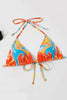 Afbeelding in Gallery-weergave laden, Halter hals oranje bedrukte bikini