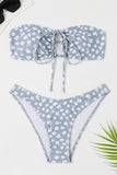 Tweedelige tube top roze bloemen badpak