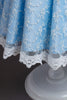 Afbeelding in Gallery-weergave laden, Blauwe A Line mouwloze strik meisjes jurk met kant
