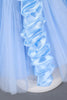 Afbeelding in Gallery-weergave laden, Blauwe Tule Mouwloze A Line Meisjes Feestjurk Met Ruches