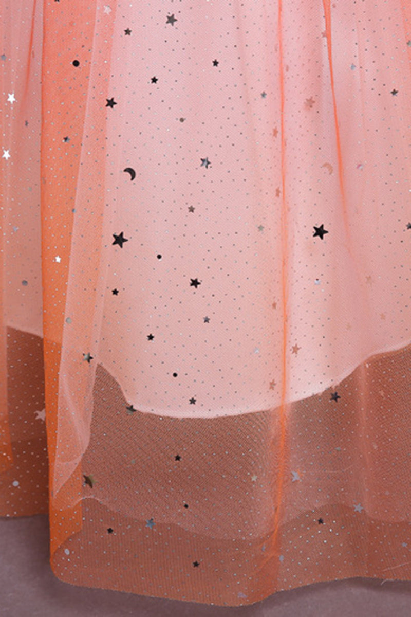 Afbeelding in Gallery-weergave laden, Paarse glitter mouwloze lange meisjesjurk