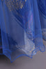 Afbeelding in Gallery-weergave laden, Blauw Satijnen Bloemmeisje Jurk met Kralen