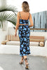 Afbeelding in Gallery-weergave laden, Tweedelige zomer casual jurk met blauwe bloemenprint