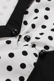 Zwarte Polka Dots Swing jaren 1950 jurk met korte mouwen