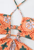 Afbeelding in Gallery-weergave laden, Halter hals sleutelgat uit één stuk bikini met strandrok