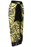 One Piece Green Printed High Waist Badmode met strandrok