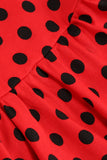 Halter Polka Dot Rode Vintage Meisjes Jurk