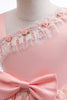 Afbeelding in Gallery-weergave laden, Een lijn roze strik meisjes jurk met appliques