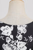 Afbeelding in Gallery-weergave laden, Zwarte V-hals print mouwloze jurk uit de jaren 1950