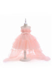 Een lijn verwijderbare Hot Pink Girl's Party Dress
