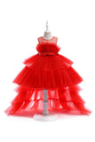 Een lijn verwijderbare Hot Pink Girl's Party Dress