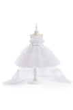 Een lijn verwijderbare Hot Pink Girl's Party Dress
