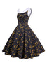 Afbeelding in Gallery-weergave laden, Bedrukte mouwloze gele vintage jurk