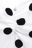 Afbeelding in Gallery-weergave laden, Polka Dots Witte Vintage Jurk met Korte Mouwen