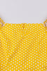 Afbeelding in Gallery-weergave laden, Gele stippen vierkante hals vintage jurk