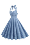 Halter Rode Polka Dots 1950s Jurk