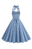 Halter Rode Polka Dots 1950s Jurk