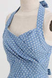 Halter Rode Polka Dots 1950s Jurk