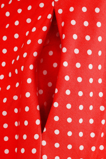 Halter Rode Polka Dots 1950s Jurk