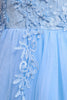 Afbeelding in Gallery-weergave laden, Tule kralen blauwe meisjes jurken met appliques