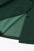 Afbeelding in Gallery-weergave laden, Groene diepe V-hals 1950s jurk met korte mouwen