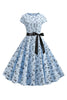 Afbeelding in Gallery-weergave laden, Een lijn bedrukte swing jaren 1950 jurken