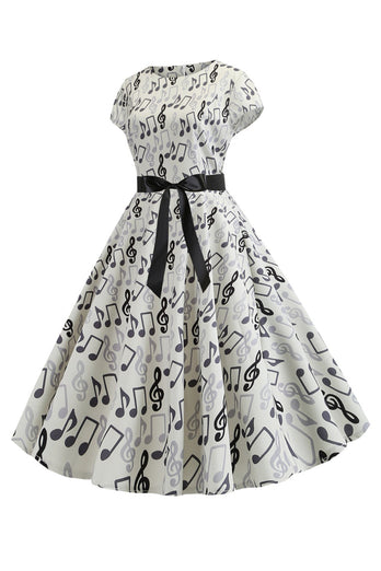 Een lijn bedrukte swing jaren 1950 jurken
