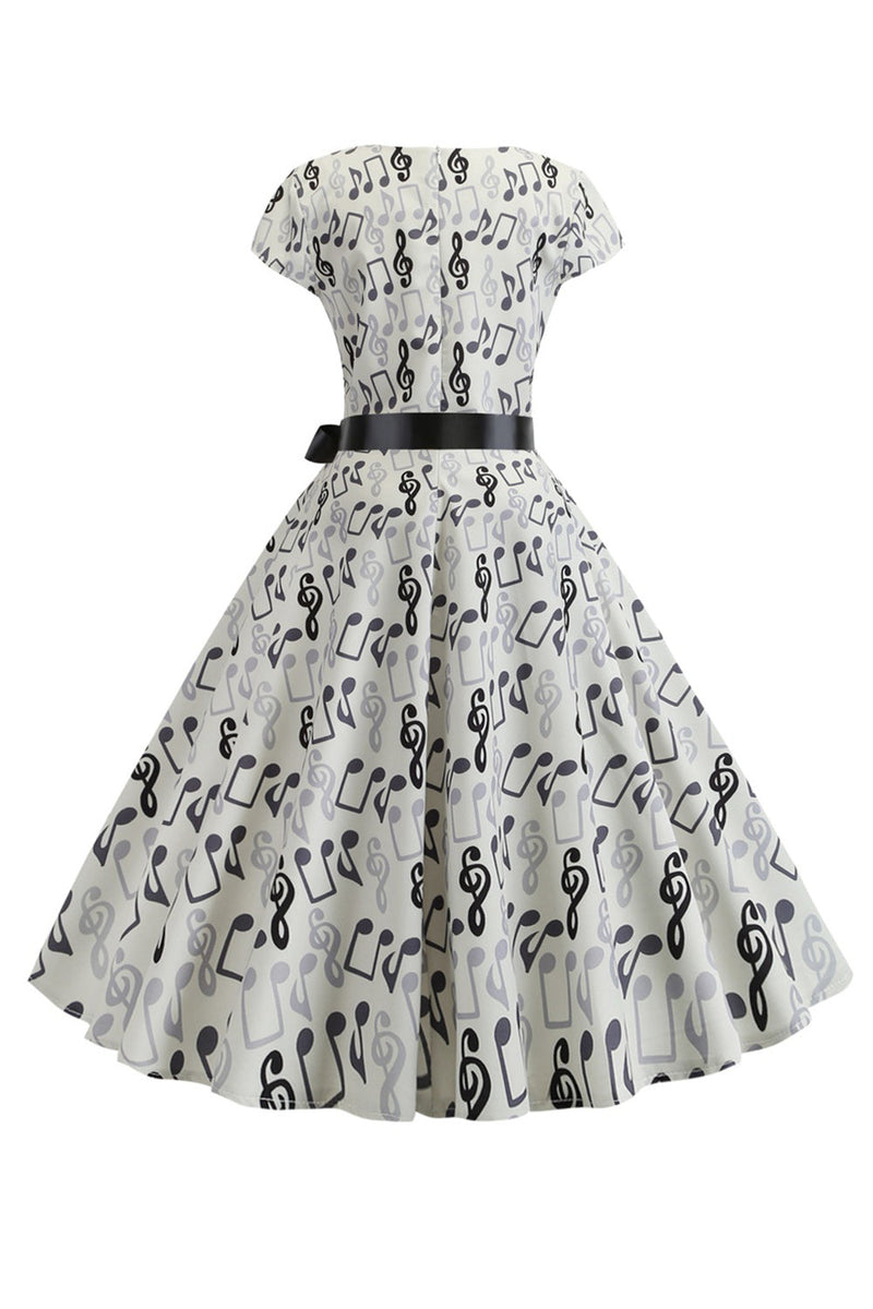 Afbeelding in Gallery-weergave laden, Een lijn bedrukte swing jaren 1950 jurken