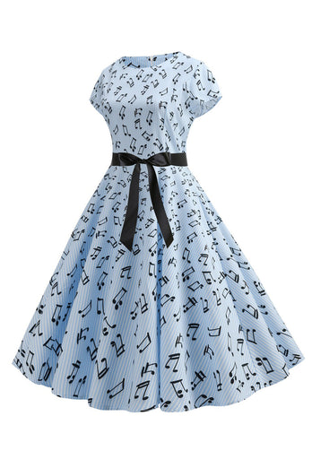 Een lijn bedrukte swing jaren 1950 jurken