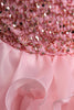 Afbeelding in Gallery-weergave laden, Pofmouwen roze pailletten meisjes jurken met strik